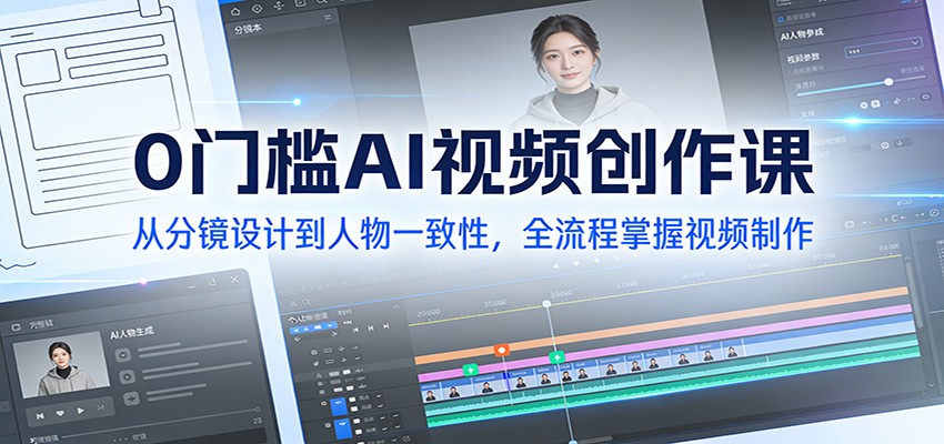 0门槛AI视频创作课：从分镜设计到人物一致性，全流程掌握视频制作| 副业网
