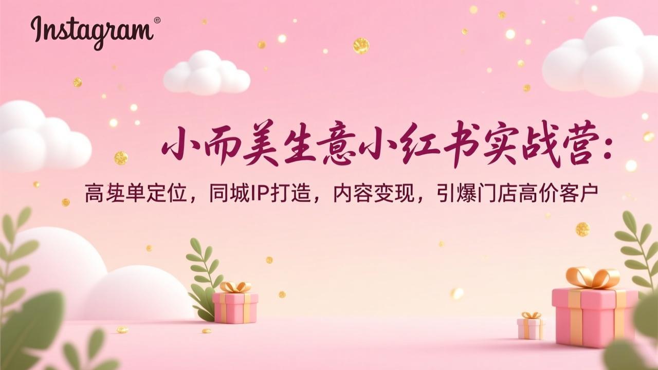 小而美生意小红书实战营：高客单定位，同城IP打造，内容变现，引爆门店高价客户| 副业网